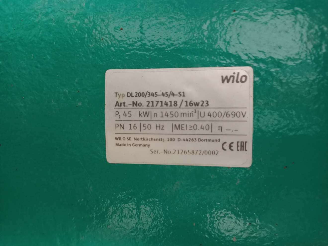 Ремонт Wilo DL200/345-45/4-S1 с существенной экономией для клиента